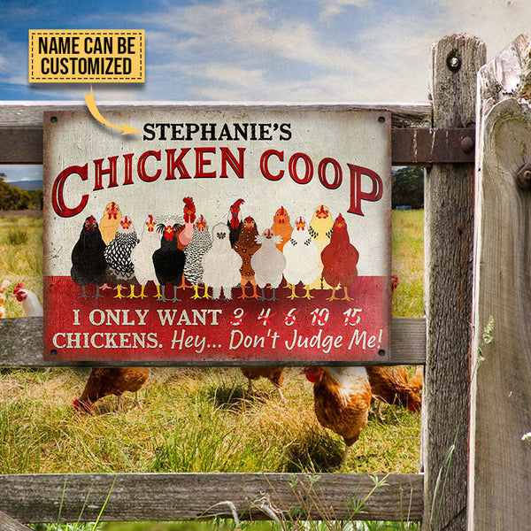 Personalized Chicken Coop I Only Want Chickens Custom Classic Metal Signs-Metal Sign-Thesunnyzone