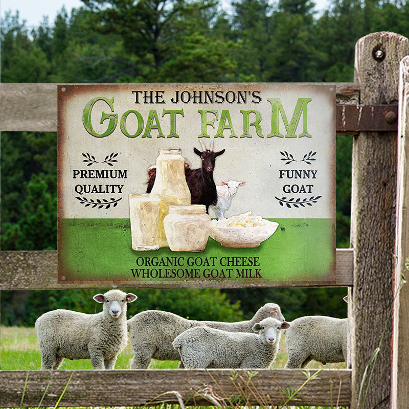 Personalized Goat Farm Wholesome Customized Classic Metal Signs-Metal Sign-Thesunnyzone