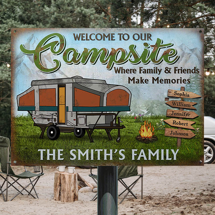 Camping Welcome To Our Campsite Custom Classic Metal Signs-Metal Sign-Thesunnyzone