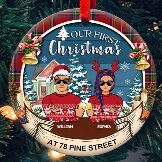 First Christmas At Our New Home - Personalized Ceramic Ornament - Christmas Gift For Couple