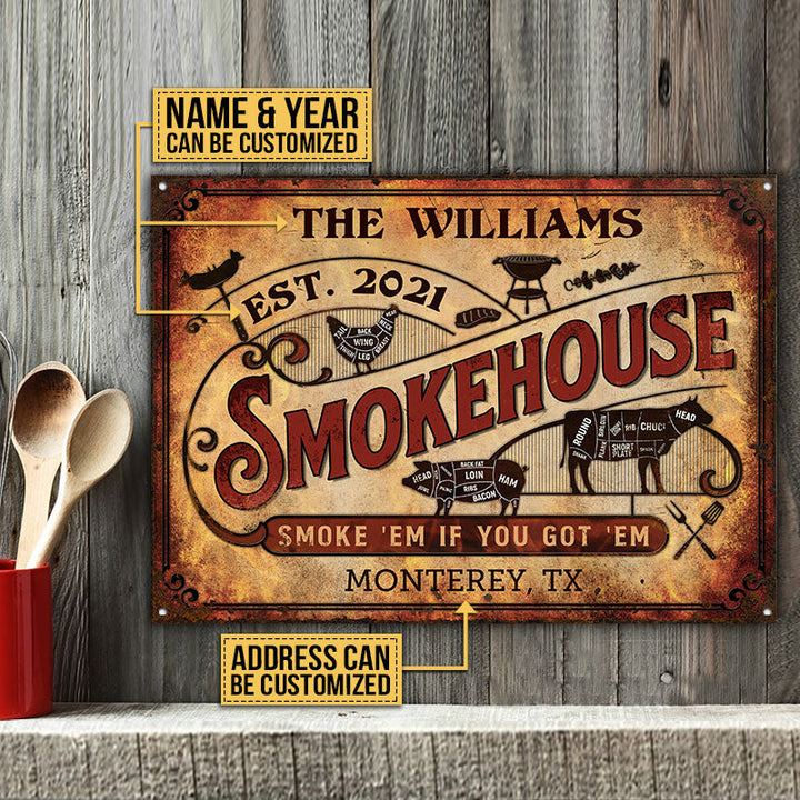 Personalized Grilling Smokehouse Got Them Customized Classic Metal Signs-Metal Sign-Thesunnyzone