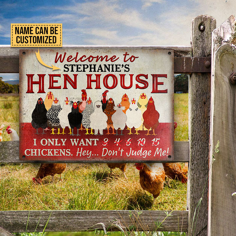 Chicken Coop Hen House Welcome Custom Classic Metal Signs-Metal Sign-Thesunnyzone