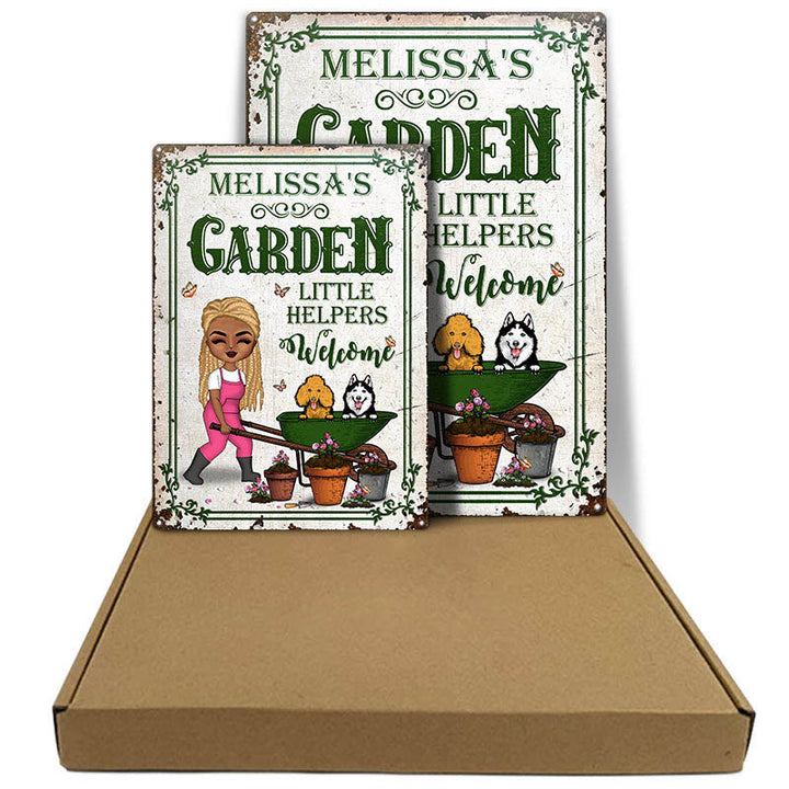 Garden Little Helpers Welcome - Gift For Gardening Lovers - Personalized Custom Classic Metal Signs-Metal Sign-Thesunnyzone