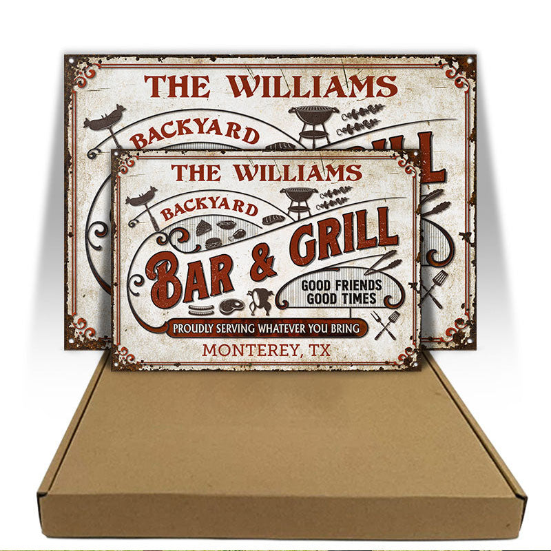 Personalized Grilling Proudly Serving You Bring Customized Classic Metal Signs-Metal Sign-Thesunnyzone