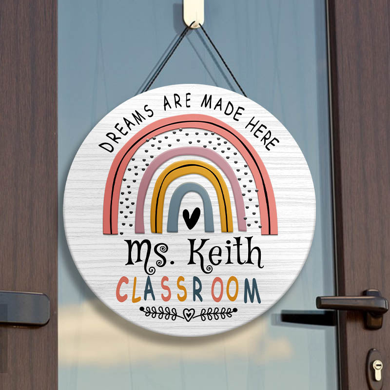 Personalized Name Classroom Welcome Teacher Sign Door Hanger - Good ...