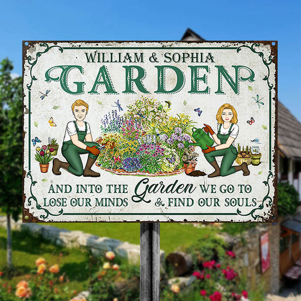 Garden Couples Find Our Souls - Gift For Couples - Personalized Custom Classic Metal Signs-Metal Sign-Thesunnyzone