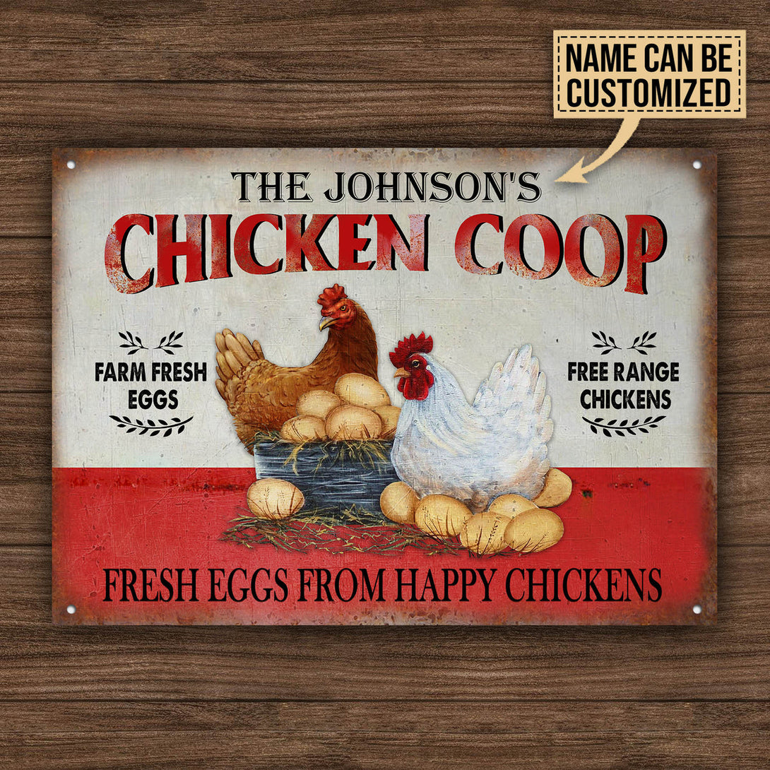 Personalized Chicken Fresh Eggs Free Range Customized Classic Metal Signs-Metal Sign-Thesunnyzone