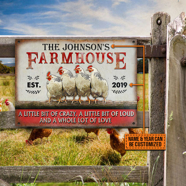 Personalized Chicken Farmhouse A Little Bit Of Customized Classic Metal Signs-Metal Sign-Thesunnyzone