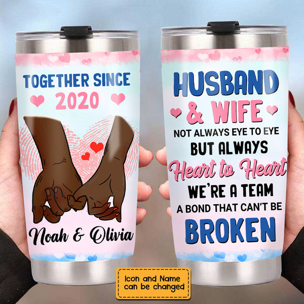 Couple Holding Hand Steel Tumbler - Gift For Husband - Gift For Wife - Personalized Custom Tumbler