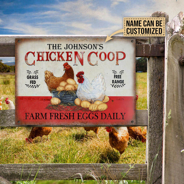 Personalized Chicken Grass Fed Free Range Customized Classic Metal Signs-Metal Sign-Thesunnyzone