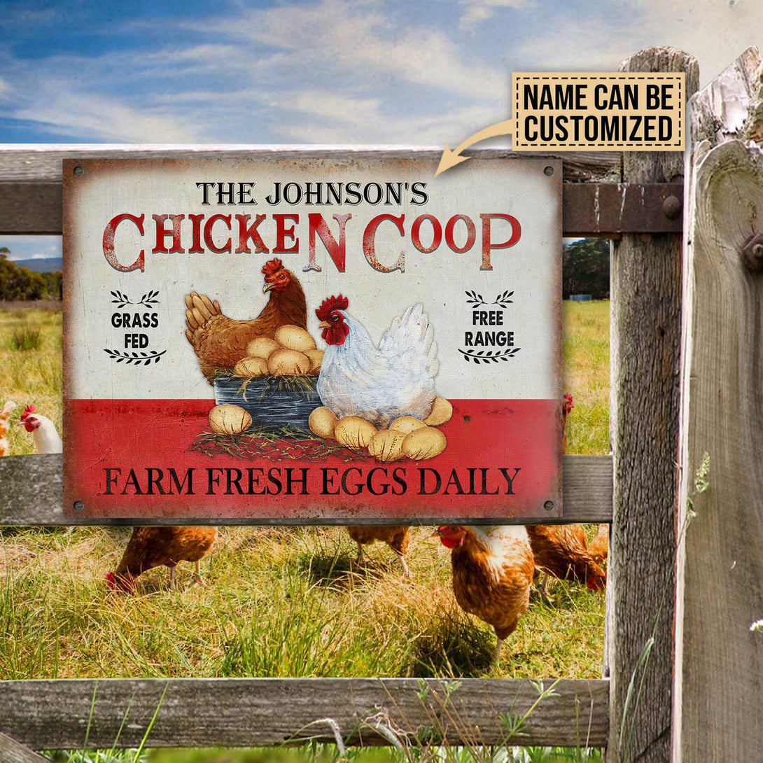 Personalized Chicken Grass Fed Free Range Customized Classic Metal Signs-Metal Sign-Thesunnyzone