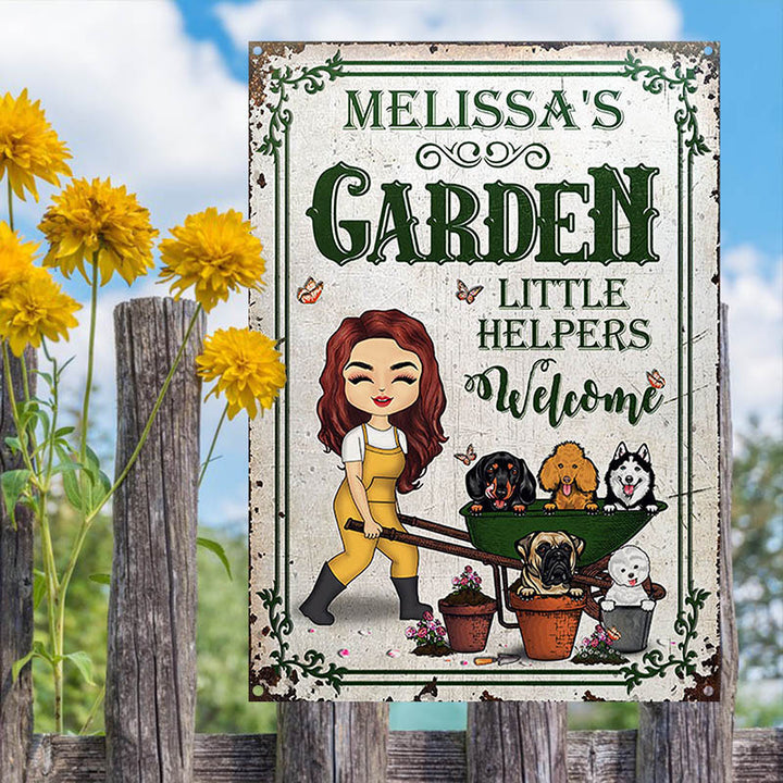 Garden Little Helpers Welcome - Gift For Gardening Lovers - Personalized Custom Classic Metal Signs