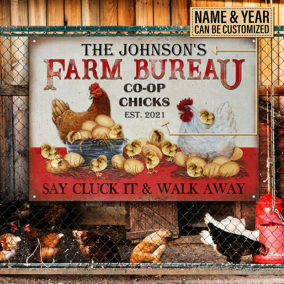 Personalized Chicken Farm Bureau Customized Classic Metal Signs-Metal Sign-Thesunnyzone