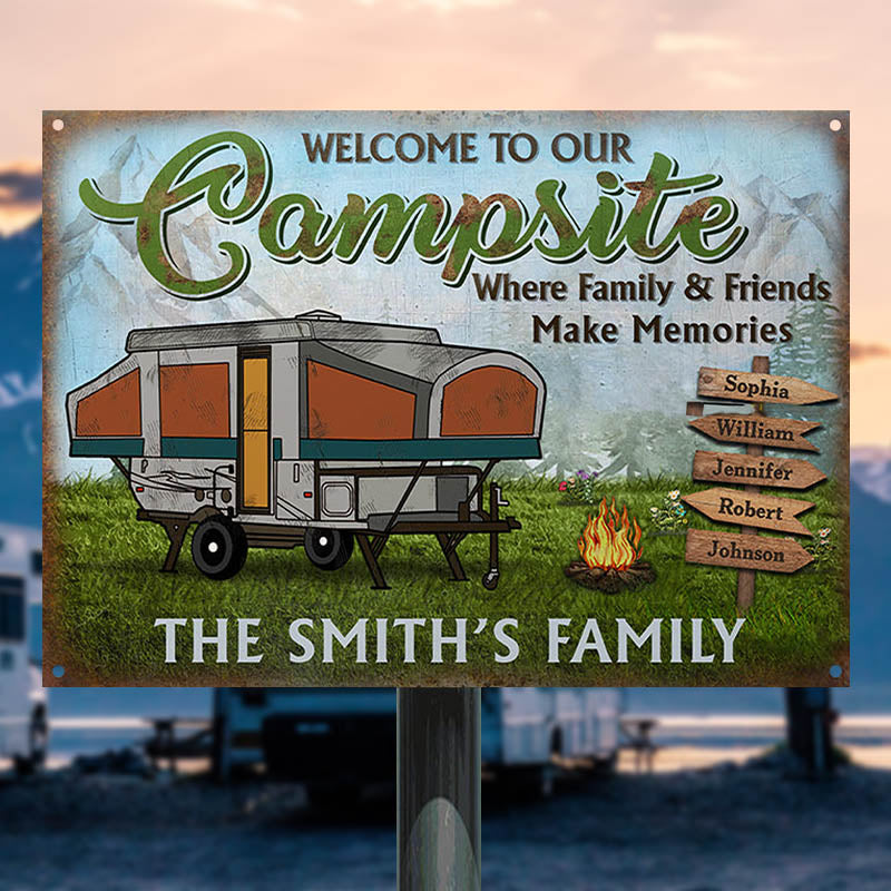 Camping Welcome To Our Campsite Custom Classic Metal Signs-Metal Sign-Thesunnyzone