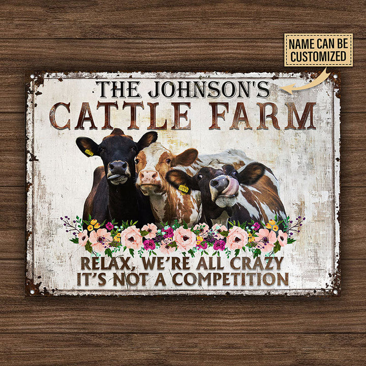 Personalized Cattle Relax Customized Classic Metal Signs-Metal Sign-Thesunnyzone
