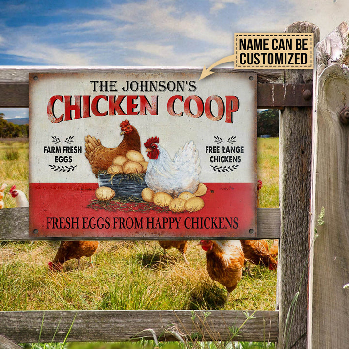 Personalized Chicken Fresh Eggs Free Range Customized Classic Metal Signs-Metal Sign-Thesunnyzone