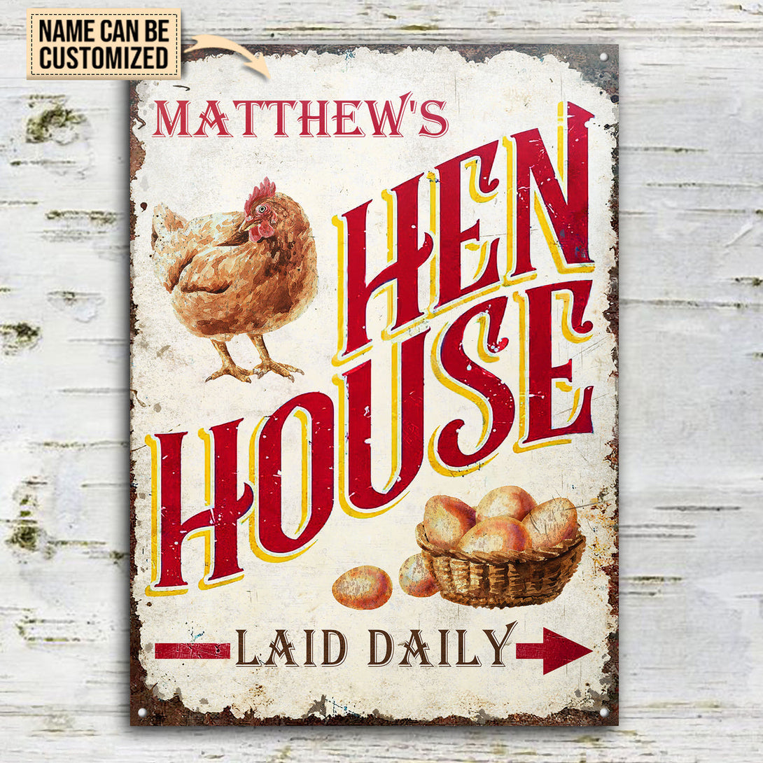 Personalized Chicken Hen House Daily Customized Classic Metal Signs-Metal Sign-Thesunnyzone