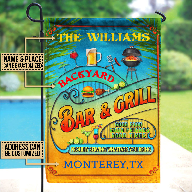 Personalized Grilling Summer Good Food Good Friends Custom Flag