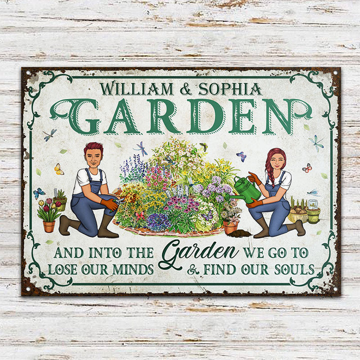 Garden Couples Find Our Souls - Gift For Couples - Personalized Custom Classic Metal Signs-Metal Sign-Thesunnyzone