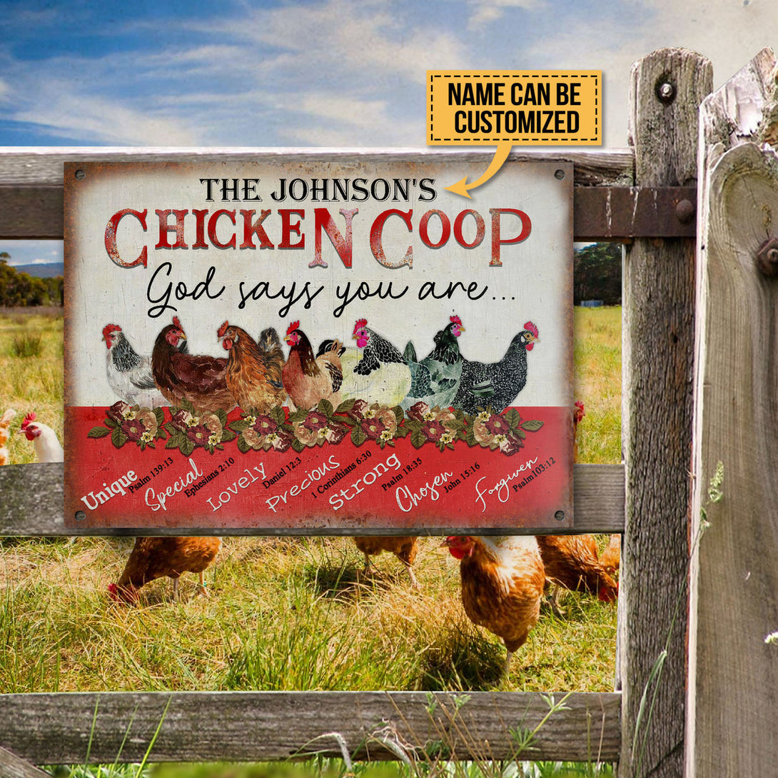 Personalized Chicken Coop God Says Customized Classic Metal Signs-Metal Sign-Thesunnyzone