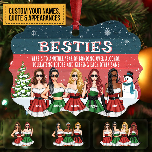 Personalized Ornament Another Year Of Bonding Over Alcohol Christmas, Loving Gift For Besties
