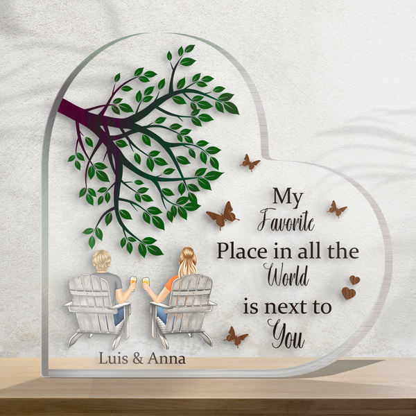 My Favorite Place Is Next To You - Personality Customized Acrylic Plaque - Gift For Couple