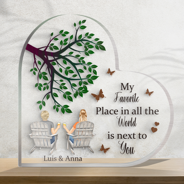 My Favorite Place Is Next To You - Personalized Customized Acrylic Plaque - Gift For Couple