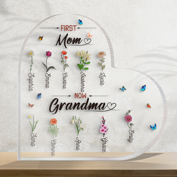First Mom & Now Grandma - Personality Customized Acrylic Plaque - Mother's Day Gift