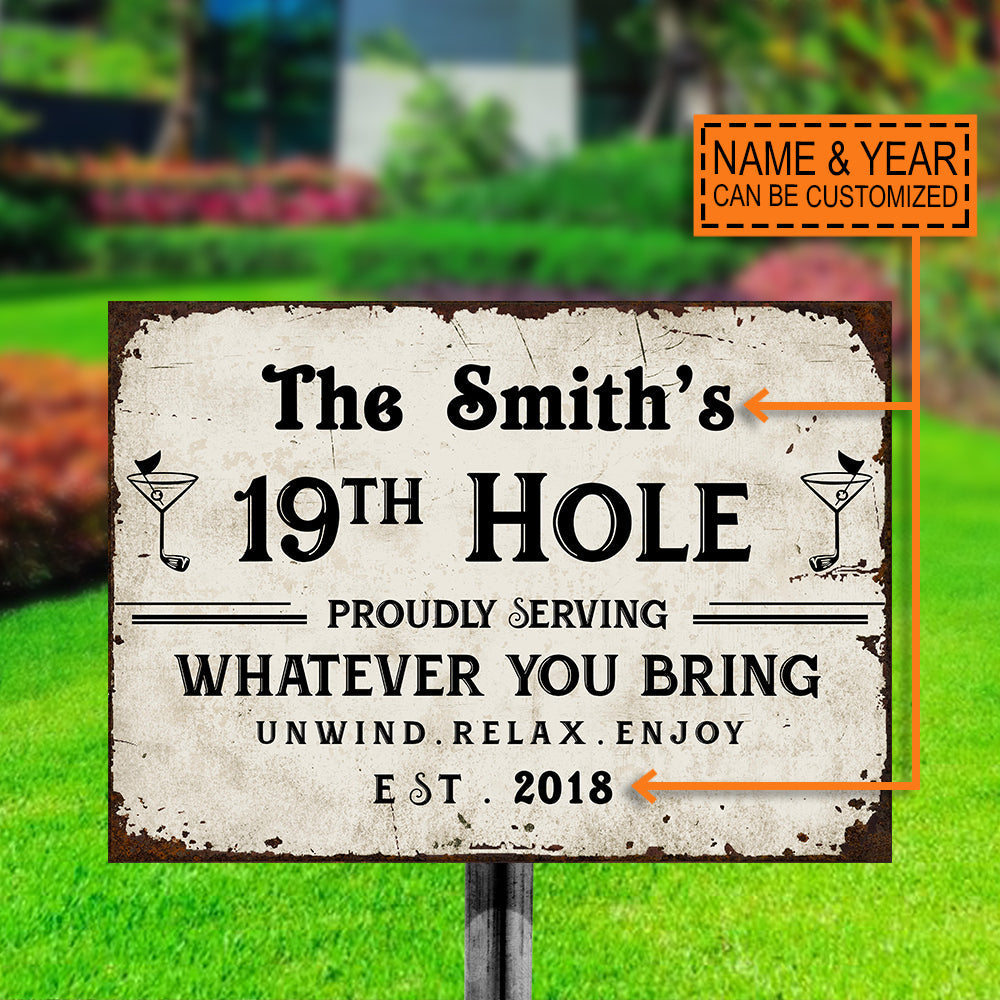 Personalized Golf 19th Hole Customized Classic Metal Signs-Metal Sign-Thesunnyzone