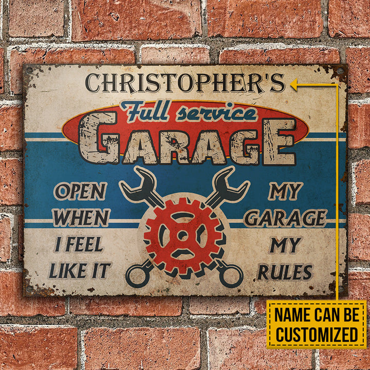 Personalized Auto Mechanic Garage Open When Customized Classic Metal Signs-Metal Sign-Thesunnyzone