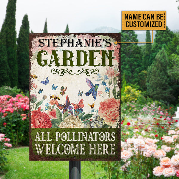 Personalized Garden Pollinators Welcome Customized Classic Metal Signs-Metal Sign-Thesunnyzone