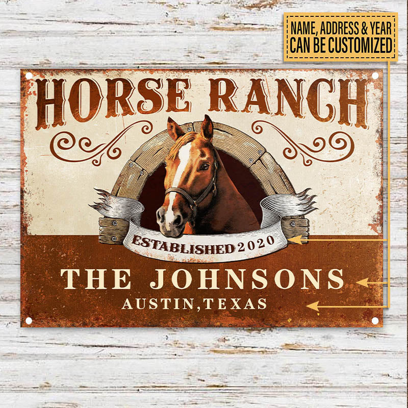 Personalized Horse Ranch Customized Classic Metal Signs-Metal Sign-Thesunnyzone