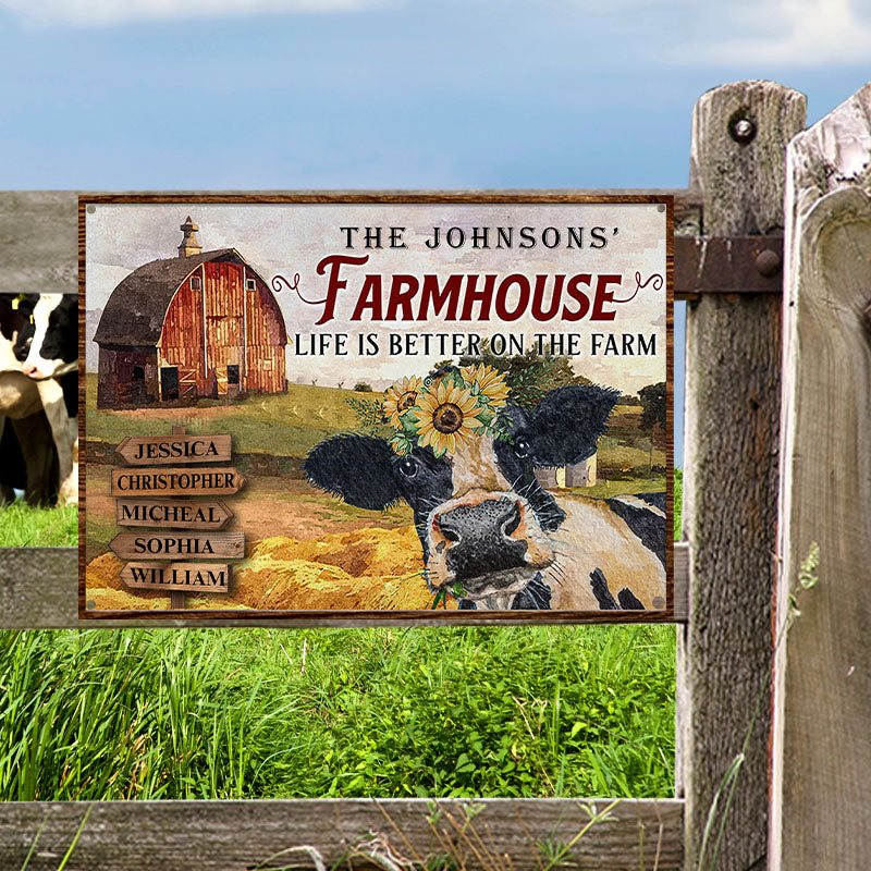 Farm Cattle Metal Signs Farmhouse Life Is Better On The Farm Custom Classic Metal Signs-Metal Sign-Thesunnyzone