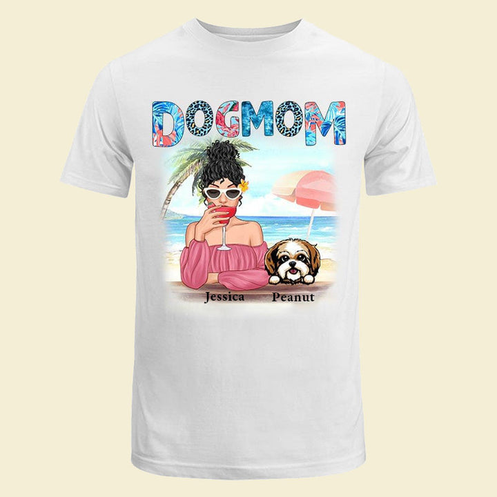 Dog Mom Summer Patterned Personalized Shirt