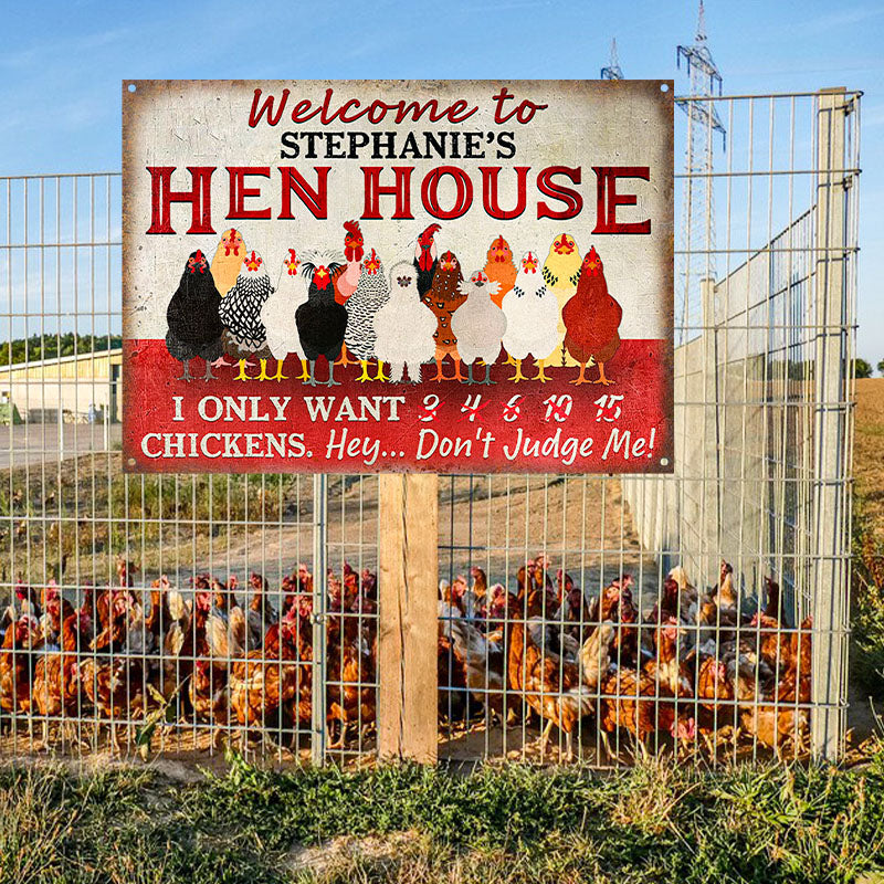 Chicken Coop Hen House Welcome Custom Classic Metal Signs-Metal Sign-Thesunnyzone