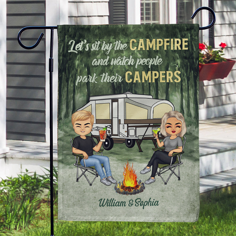 Drive Slow Drunk Campers Matter Husband Wife Camping Couple - Personalized Custom Flag-Flag-Thesunnyzone