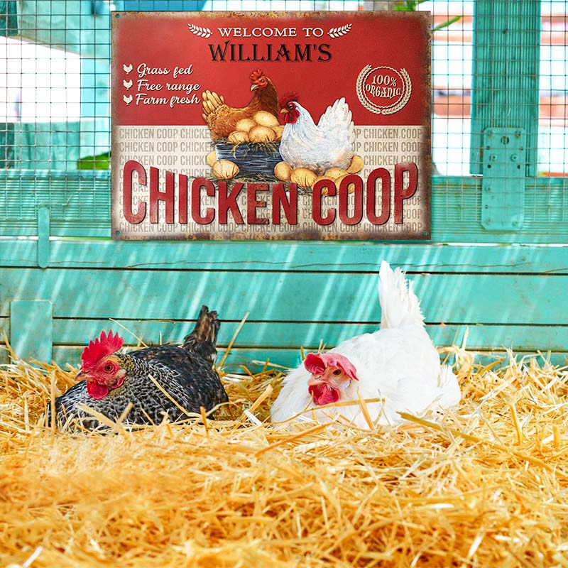 Personalized Chicken Coop Farm Fresh Customized Classic Metal Signs-Metal Sign-Thesunnyzone