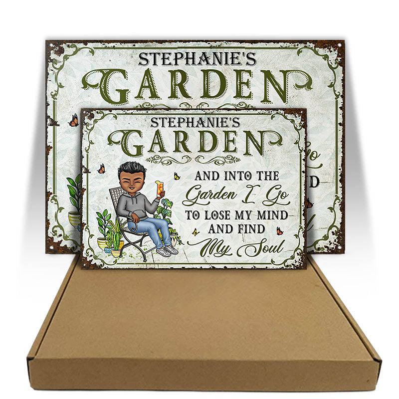 And Into The Garden I Go Gardening Gender - Garden Sign - Personalized Custom Classic Metal Signs-Metal Sign-Thesunnyzone