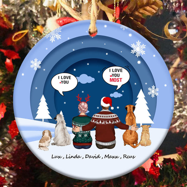 Personalized Ceramic Ornament - Sitting Together Conversation - Christmas Gift For Couple