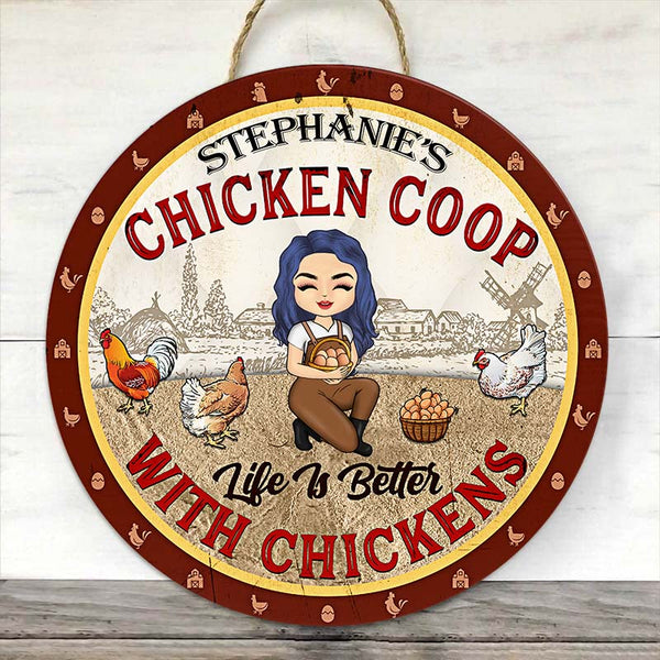 Life Is Better With Chickens Personalized Wood Sign Chicken Coop Decor, Gift For Chicken Lovers, Farmer