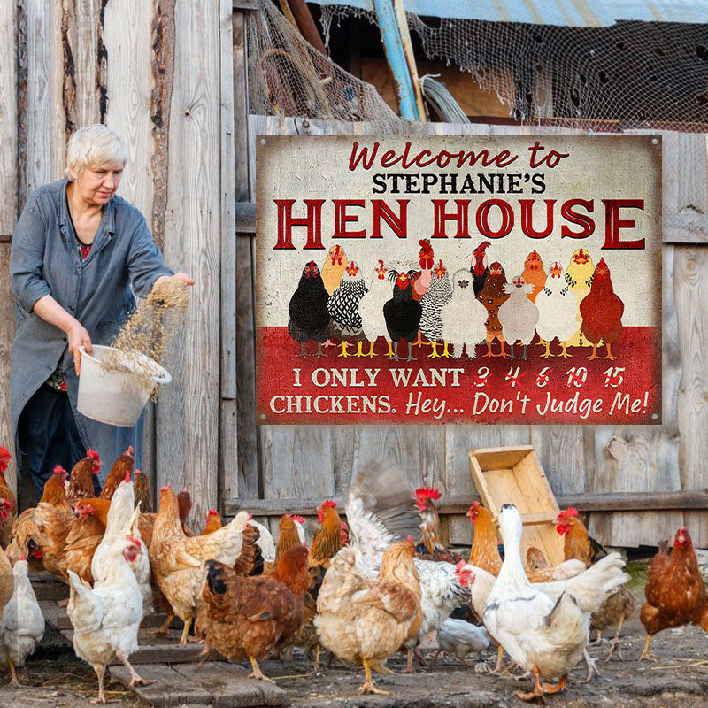 Chicken Coop Hen House Welcome Custom Classic Metal Signs-Metal Sign-Thesunnyzone