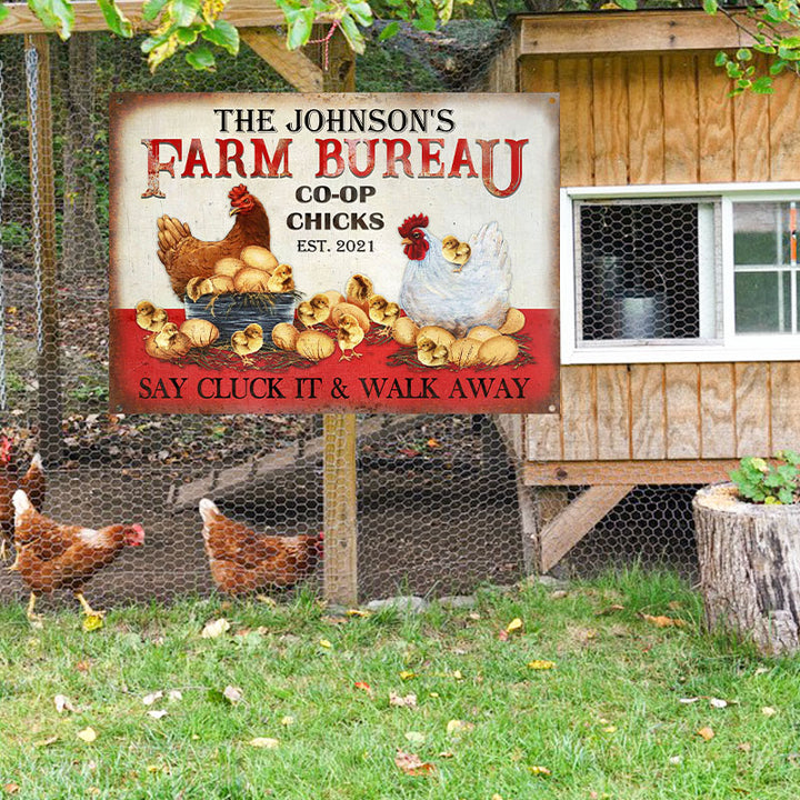 Personalized Chicken Farm Bureau Customized Classic Metal Signs-Metal Sign-Thesunnyzone