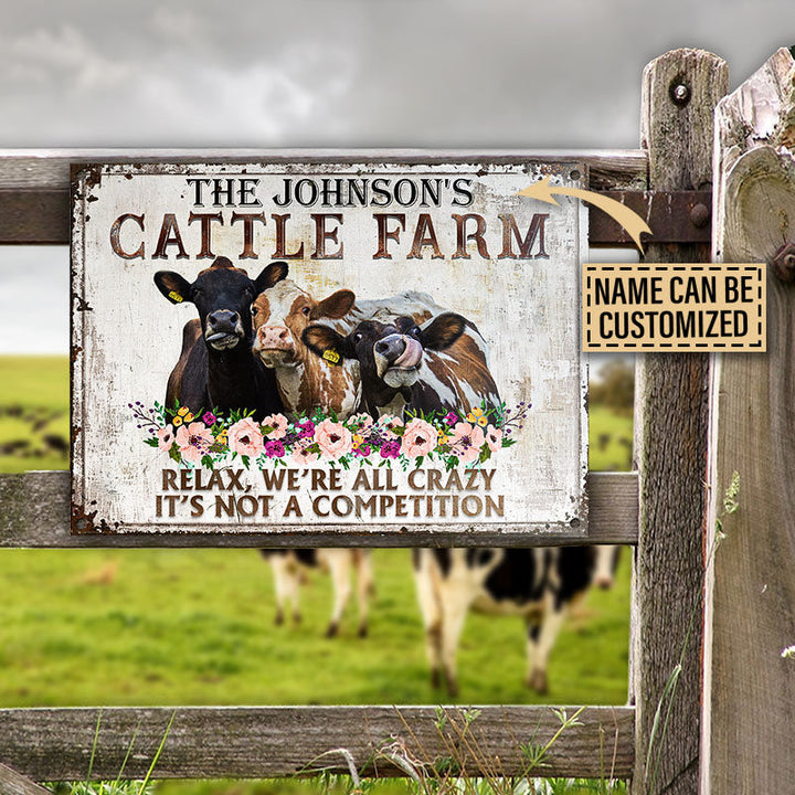 Personalized Cattle Relax Customized Classic Metal Signs-Metal Sign-Thesunnyzone