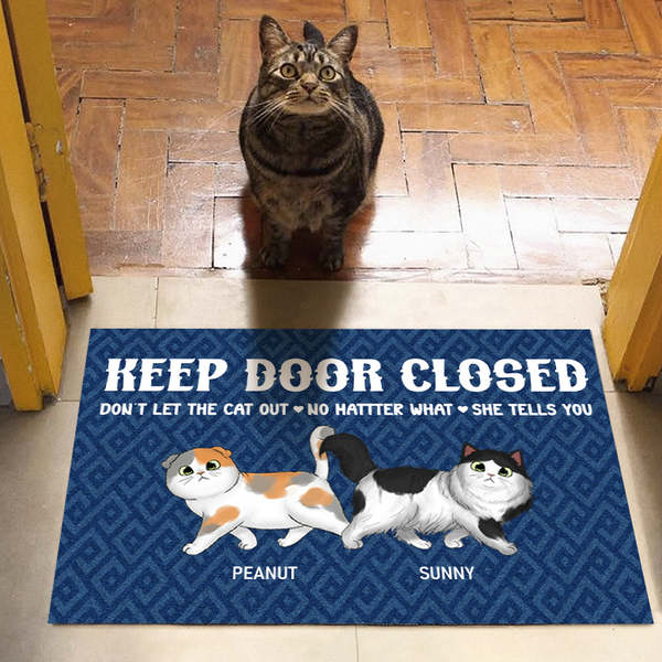Keep Door Closed - Personality Customized Doormat - Gift For Cat Lover Pet Lover