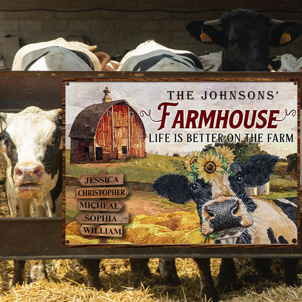 Farm Cattle Metal Signs Farmhouse Life Is Better On The Farm Custom Classic Metal Signs-Metal Sign-Thesunnyzone