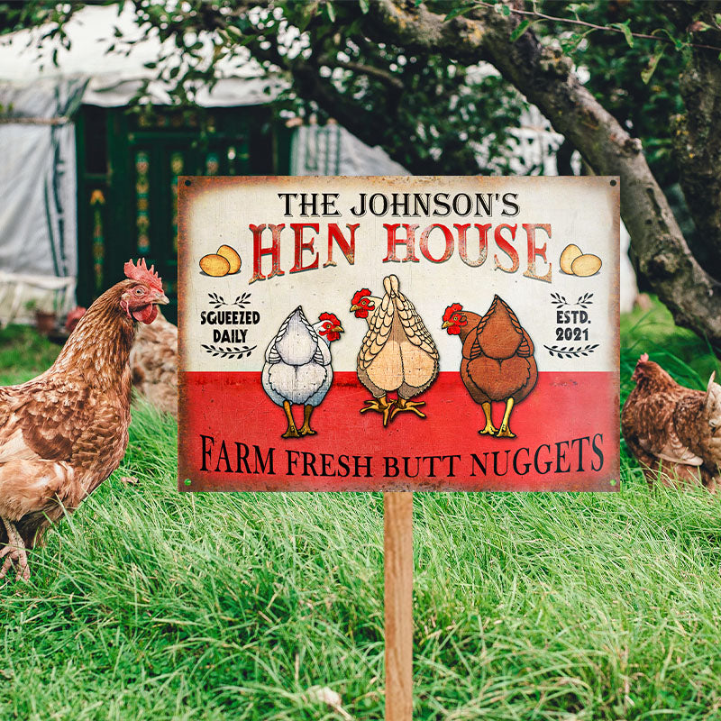 Personalized Chicken Hen House Nuggets Customized Classic Metal Signs-Metal Sign-Thesunnyzone