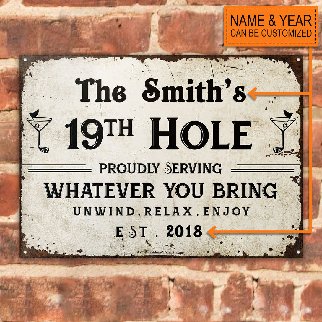 Personalized Golf 19th Hole Customized Classic Metal Signs-Metal Sign-Thesunnyzone