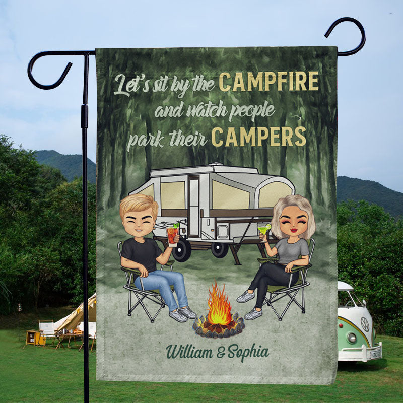 Drive Slow Drunk Campers Matter Husband Wife Camping Couple - Personalized Custom Flag-Flag-Thesunnyzone