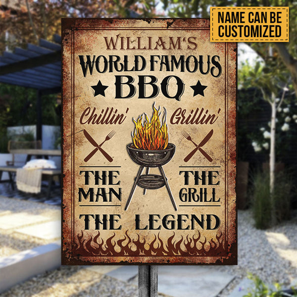 Personalized BBQ World Famous Vintage Customized Classic Metal Signs