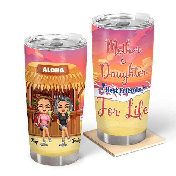 Mother And Children Forever Linked Together & Beach Tumbler - Gifts For Mother - Personalized Custom Tumbler